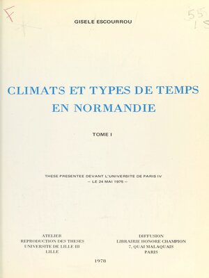 cover image of Climats et types de temps en Normandie (1)